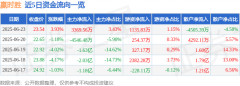 股票行情快报：赢时胜（300377）6月23日主力资金